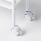 Chariot de rangement métallique étroit à 3 étagères, roulettes, poignées latérales, blanc, 90,5 cm H x 40,5 cm L x 15 cm P