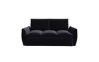 Canapé-lit convertible, velours 3 places 180 cm, couchage pleine taille, mousse haute densité, cadre en fer et bois, 2 oreillers