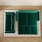 Canapé-lit convertible, velours 3 places 180 cm, couchage pleine taille, mousse haute densité, cadre en fer et bois, 2 oreillers