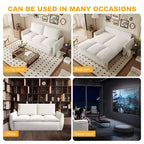 Canapé-lit convertible, velours 3 places 180 cm, couchage pleine taille, mousse haute densité, cadre en fer et bois, 2 oreillers