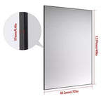 Modern Black Frame Bathroom Mirror: Oversized, Aluminum, Wall Mounted, Vertical/Horizontal