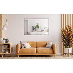 Grand miroir mural 60x49", cadre en aluminium, plateau amovible, montage vertical/horizontal, noir