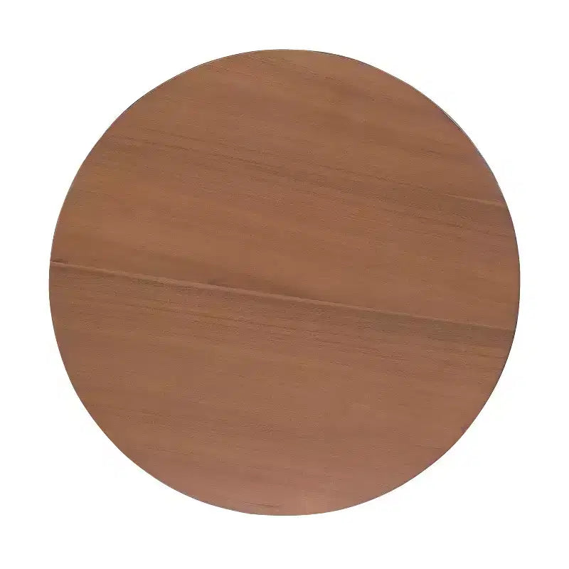 Table d'appoint ronde de 17,5 pouces en bois d'acacia fait main avec cadre noir