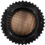 Table d'appoint ronde de 17,5 pouces en bois d'acacia fait main avec cadre noir