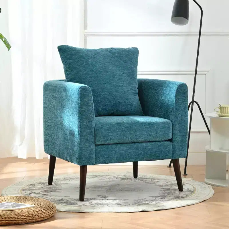 Fauteuil d'appoint rembourré moderne, cadre en bois massif, éponge haute densité, plusieurs couleurs
