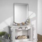 Miroir psyché arqué 71"x31", cadre fin en aluminium, mural ou autoportant avec support, noir