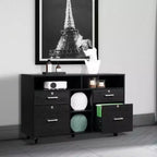 Karl Home 4-Drawer Black MDF 40.94in. W File Cabinet
