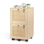 Karl Home 2-Drawer Beige MDF 14.96in. W Vertical File Cabinet