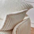 Canapé-lit convertible avec pouf, en tissu velours côtelé, emballage compressé, pour petits espaces, dortoir, appartement