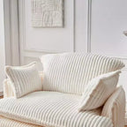 Canapé-lit convertible avec pouf, en tissu velours côtelé, emballage compressé, pour petits espaces, dortoir, appartement