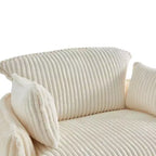 Canapé-lit convertible avec pouf, en tissu velours côtelé, emballage compressé, pour petits espaces, dortoir, appartement