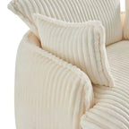 Canapé-lit convertible avec pouf, en tissu velours côtelé, emballage compressé, pour petits espaces, dortoir, appartement