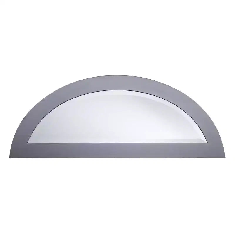 Console demi-lune effet miroir, argent, MDF + miroir, étagère fixe, supporte 18 kg, 76 cm H x 117 cm L x 46 cm P
