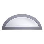 Console demi-lune effet miroir, argent, MDF + miroir, étagère fixe, supporte 18 kg, 76 cm H x 117 cm L x 46 cm P
