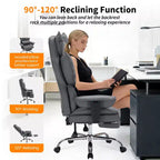 Chaise de bureau ergonomique à dossier haut avec repose-pieds, support lombaire et hauteur réglable