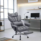 Chaise de bureau ergonomique à dossier haut avec repose-pieds, support lombaire et hauteur réglable