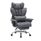 Chaise de bureau ergonomique à dossier haut avec repose-pieds, support lombaire et hauteur réglable