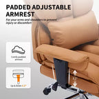 Chaise de bureau ergonomique à dossier haut avec repose-pieds, support lombaire et hauteur réglable