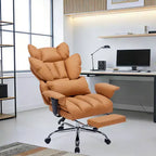 Chaise de bureau ergonomique à dossier haut avec repose-pieds, support lombaire et hauteur réglable