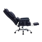 Chaise de bureau ergonomique à dossier haut avec repose-pieds, support lombaire et hauteur réglable