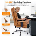Chaise de bureau ergonomique à dossier haut avec repose-pieds, support lombaire et hauteur réglable