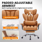 Chaise de bureau ergonomique à dossier haut avec repose-pieds, support lombaire et hauteur réglable
