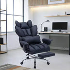 Chaise de bureau ergonomique à dossier haut avec repose-pieds, support lombaire et hauteur réglable