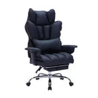 Chaise de bureau ergonomique à dossier haut avec repose-pieds, support lombaire et hauteur réglable