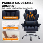 Chaise de bureau ergonomique à dossier haut avec repose-pieds, support lombaire et hauteur réglable