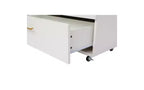Armoire de rangement moderne à 5 tiroirs de 76 cm avec roulettes, blanc, capacité de 72,5 kg