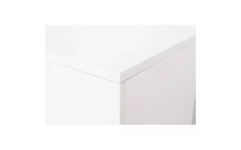 Armoire de rangement moderne à 5 tiroirs de 76 cm avec roulettes, blanc, capacité de 72,5 kg