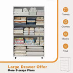 Armoire de rangement moderne à 5 tiroirs de 76 cm avec roulettes, blanc, capacité de 72,5 kg