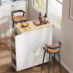 Îlot de cuisine rétro de 48 pouces de style ferme avec rangement, armoire vitrée et station de café