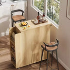 Îlot de cuisine rétro de 48 pouces de style ferme avec rangement, armoire vitrée et station de café