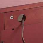 Vitrine 2 portes avec portes en verre trempé, fond miroir, étagères réglables et éclairage intégré