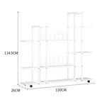 Support pour plantes multi-niveaux en métal avec roues, style européen, blanc/vert, pour salon et balcon