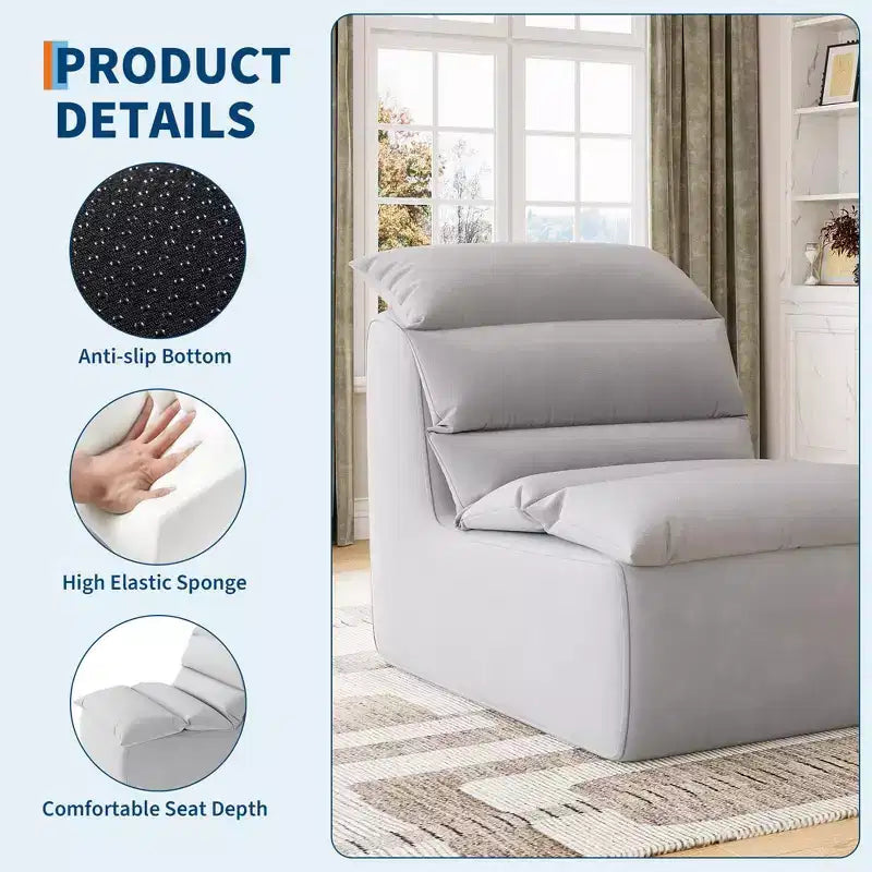 Fauteuil poire ergonomique, polyester et éponge, base antidérapante, 100 x 82 x 87 cm, gris