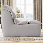 Fauteuil poire ergonomique, polyester et éponge, base antidérapante, 100 x 82 x 87 cm, gris