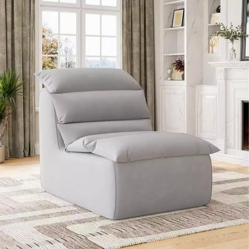 Fauteuil poire ergonomique, polyester et éponge, base antidérapante, 100 x 82 x 87 cm, gris