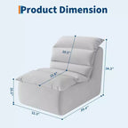 Fauteuil poire ergonomique, polyester et éponge, base antidérapante, 100 x 82 x 87 cm, gris
