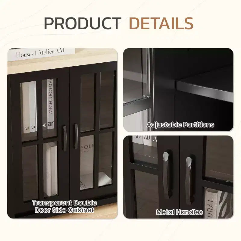 Meuble TV de ferme de 198 cm avec cheminée électrique de 76 cm, LED 16 couleurs, étagères réglables, compatible avec les téléviseurs jusqu'à 228 cm