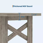 Table de salle à manger de ferme de 180 cm, piètement tréteau, panneaux de particules, 6 à 8 places, capacité de 181 kg, marron rustique