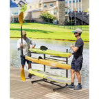 Support à kayak autoportant à 3 niveaux, Acier, Roues verrouillables, Peut contenir kayaks/canoës/SUPs jusqu'à 120 lb, 46"x29"x44"