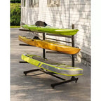 Support à kayak autoportant à 3 niveaux, Acier, Roues verrouillables, Peut contenir kayaks/canoës/SUPs jusqu'à 120 lb, 46"x29"x44"