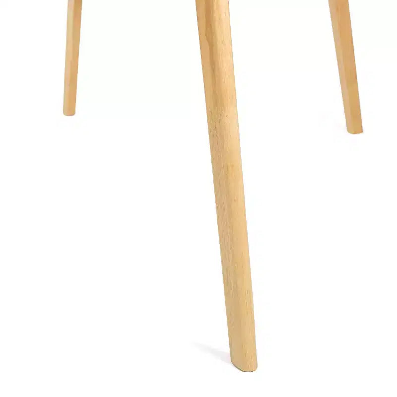 Table à manger Mid-Century, rectangulaire 150x90cm, plateau MDF, pieds évasés en hévéa, capacité 136 kg, blanc/chêne