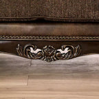 Canapé traditionnel de 90 po, capitonné, garniture cloutée, similicuir + polyester, capacité de 750 lb, 5 coussins décoratifs