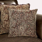 Canapé traditionnel de 90 po, capitonné, garniture cloutée, similicuir + polyester, capacité de 750 lb, 5 coussins décoratifs