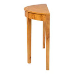Console demi-lune en bois de loupe véritable, loupe de mappa claire, pieds fuselés, entièrement assemblée, 152,4 cm (L) x 40,6 cm (P) x 86,6 cm (H)