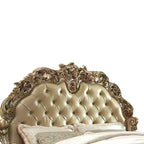 Lit Queen Size, Tête de lit capitonnée, Clous décoratifs, Similicuir, Cadre en bois et polyrésine, 73"H x 80"L x 96"P
