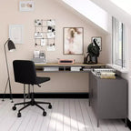 Bureau informatique industriel 152,4 cm, bois d'ingénierie + métal thermolaqué, étagère inférieure ouverte, 152,9 cm (L) x 51,1 cm (P) x 75,9 cm (H)